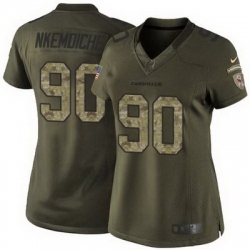 Nike Cardinals #90 Robert Nkemdiche Green Womens Stitched NFL Limited Salute to Service Jersey