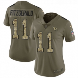 Womens Nike Arizona Cardinals 11 Larry Fitzgerald Limited OliveCamo 2017 Salute to Service NFL Jersey