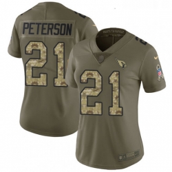 Womens Nike Arizona Cardinals 21 Patrick Peterson Limited OliveCamo 2017 Salute to Service NFL Jersey