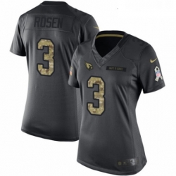 Womens Nike Arizona Cardinals 3 Josh Rosen Limited Black 2016 Salute to Service NFL Jersey