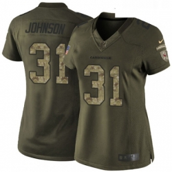 Womens Nike Arizona Cardinals 31 David Johnson Elite Green Salute to Service NFL Jersey