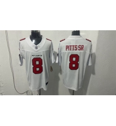 Men Atlanta Falcons  8 Kyle Pitts Sr  White 2026 New F U S E  Vapor Untouchable Limited Stitched Football Jersey