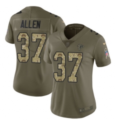 Nike Falcons #37 Ricardo Allen Olive Camo Womens Stitched NFL Limited 2017 Salute to Service Jersey