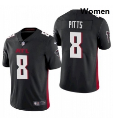 Women Atlanta Falcons #8 Kyle Pitts Black 2021 Draft Jersey