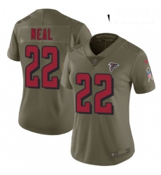 Womens Nike Atlanta Falcons 22 Keanu Neal Limited Olive 2017 Salute to Service NFL Jersey