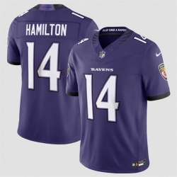 Men Baltimore Ravens  14 Kyle Hamilton Purple 2026 F U S E Vapor Stitched Limited Football Jersey