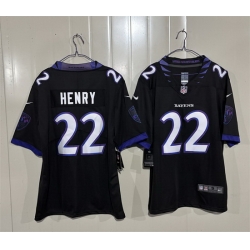 Men Baltimore Ravens  22 Derrick Henry Black 2026 Alternate Vapor Stitched Limited Football Jersey