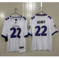 Men Baltimore Ravens  22 Derrick Henry White 2026 Vapor Stitched Limited Football Jersey