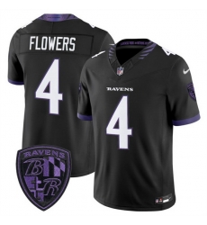 Men Baltimore Ravens  4 Zay Flowers Black 2026 F U S E  Alternate Vapor Stitched Limited Football Jersey