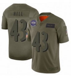 Men Baltimore Ravens 43 Justice Hill Limited Camo 2019 Salute to Service Football Jersey