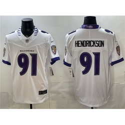 Men Baltimore Ravens  91 Trey Hendrickson White 2026 F U S E  Vapor Stitched Limited Football Jersey