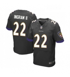 Mens Baltimore Ravens 22 Mark Ingram II Elite Black Alternate Football Jersey