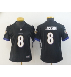 Nike Ravens 8 LaMar Jackson Black Women Vapor Untouchable Limited Jersey