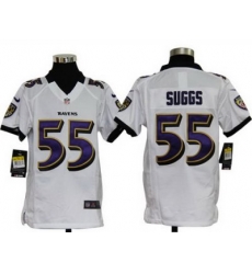 Youth Nike Baltimore Ravens #55 Terrell Suggs White Nike NFL Jerseys