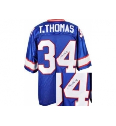 Buffalo Bills 34 Thurman Thomas Throwback M&N Signed NFL Jerseys