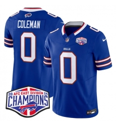 Men Buffalo Bills 0 Keon Coleman Royal F U S E  2024 AFC East Division Champions Vapor Limited Stitched Football Jersey