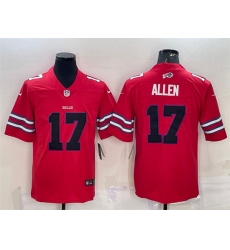 Men Buffalo Bills 17 Josh Allen Red Black Stitched Football Jersey