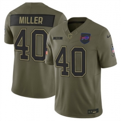 Men Buffalo Bills 40 Von Miller Olive 2025 F U S E  Salute to Service Limited Stitched Football Jersey