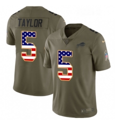 Youth Nike Buffalo Bills 5 Tyrod Taylor Limited OliveUSA Flag 2017 Salute to Service NFL Jersey