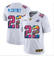 Carolina Panthers 22 Christian McCaffrey Men White Nike Multi Color 2020 NFL Crucial Catch Limited NFL Jersey