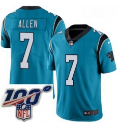 Kyle Allen Mens Carolina Panthers Nike Alternate Vapor Untouchable Jersey Limited Blue