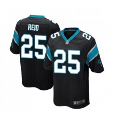 Mens Carolina Panthers 25 Eric Reid Game Black Team Color Football Jersey