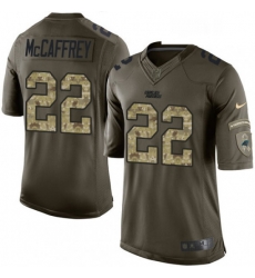 Mens Nike Carolina Panthers 22 Christian McCaffrey Limited Green Salute to Service NFL Jersey