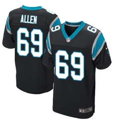 Nike Panthers #69 Jared Allen Black Team Color Mens Stitched NFL Elite Jersey