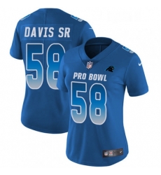 Womens Nike Carolina Panthers 58 Thomas Davis Limited Royal Blue 2018 Pro Bowl NFL Jersey