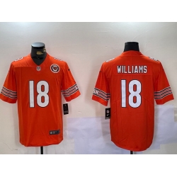 Men Chicago Bears 18 Caleb Williams Orange 2024 Draft F U S E Vapor Stitched Football Jersey