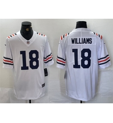 Men Chicago Bears 18 Caleb Williams White 2024 Draft Vapor Stitched Football Jersey