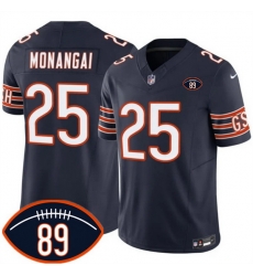 Men Chicago Bears  25 Kyle Monangai Navy 2026 With Mike Ditka 89 Patch F U S E  Vapor Untouchable Limited Stitched Football Jersey