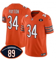 Men Chicago Bears  34 Walter Payton Orange 2026 F U S E  With Mike Ditka 89 Patch Vapor Untouchable Limited Stitched Football Jersey
