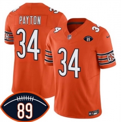 Men Chicago Bears  34 Walter Payton Orange 2026 F U S E  With Mike Ditka 89 Patch Vapor Untouchable Limited Stitched Football Jersey