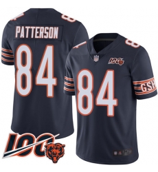 Men Chicago Bears 84 Cordarrelle Patterson Navy Blue Team Color 100th Season Limited Football Jerseyr