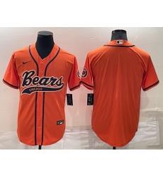 Men Chicago Bears Blank Orange Stitched Jersey