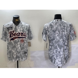 Men Chicago Bears Camo With Patch Cool Base Stitched Baseball Jersey 6