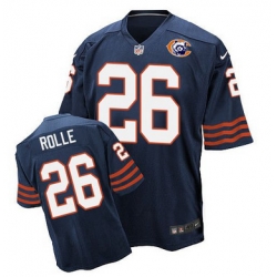 Nike Bears #26 Antrel Rolle Navy Blue Throwback Mens Stitched NFL Elite Jersey