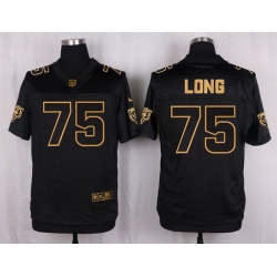 Nike Bears #75 Kyle Long Black Mens Stitched NFL Elite Pro Line Gold Collection Jersey