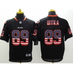 Nike Chicago Bears 89 Mike Ditka Black Elite USA Flag Fashion NFL Jersey