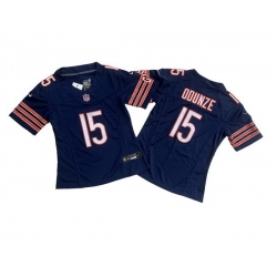 Women Chicago Bears 15 Rome Odunze Navy 2024 F U S E Draft Vapor Stitched Jersey