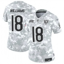 Women Chicago Bears 18 Caleb Williams 2024 F U S E Arctic Camo Salute To Service Limited Stitched Football Jersey