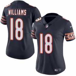 Women Chicago Bears 18 Caleb Williams Navy 2024 Draft Vapor Stitched Jersey