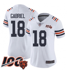 Women Chicago Bears 18 Taylor Gabriel White 100th Season Limited Football Jersey