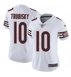 Womens Nike Chicago Bears 10 Mitchell Trubisky Elite White NFL Jersey