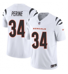 Men Cincinnati Bengals 34 Samaje Perine White 2025 F U S E  Vapor Untouchable Limited Stitched Football Jersey