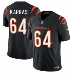 Men Cincinnati Bengals 64 Ted Karras Black 2025 F U S E  Vapor Untouchable Limited Stitched Football Jersey