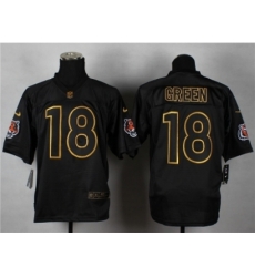 Nike Cincinnati Bengals 18 A.J. Green black Elite gold lettering fashion NFL Jersey