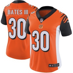 Nike Bengals 30 Jessie Bates III Orange Women Vapor Untouchable Limited Jersey