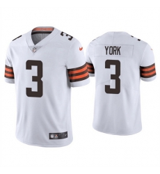 Men Cleveland Browns 3 Cade York White Vapor Untouchable Limited Stitched Jersey